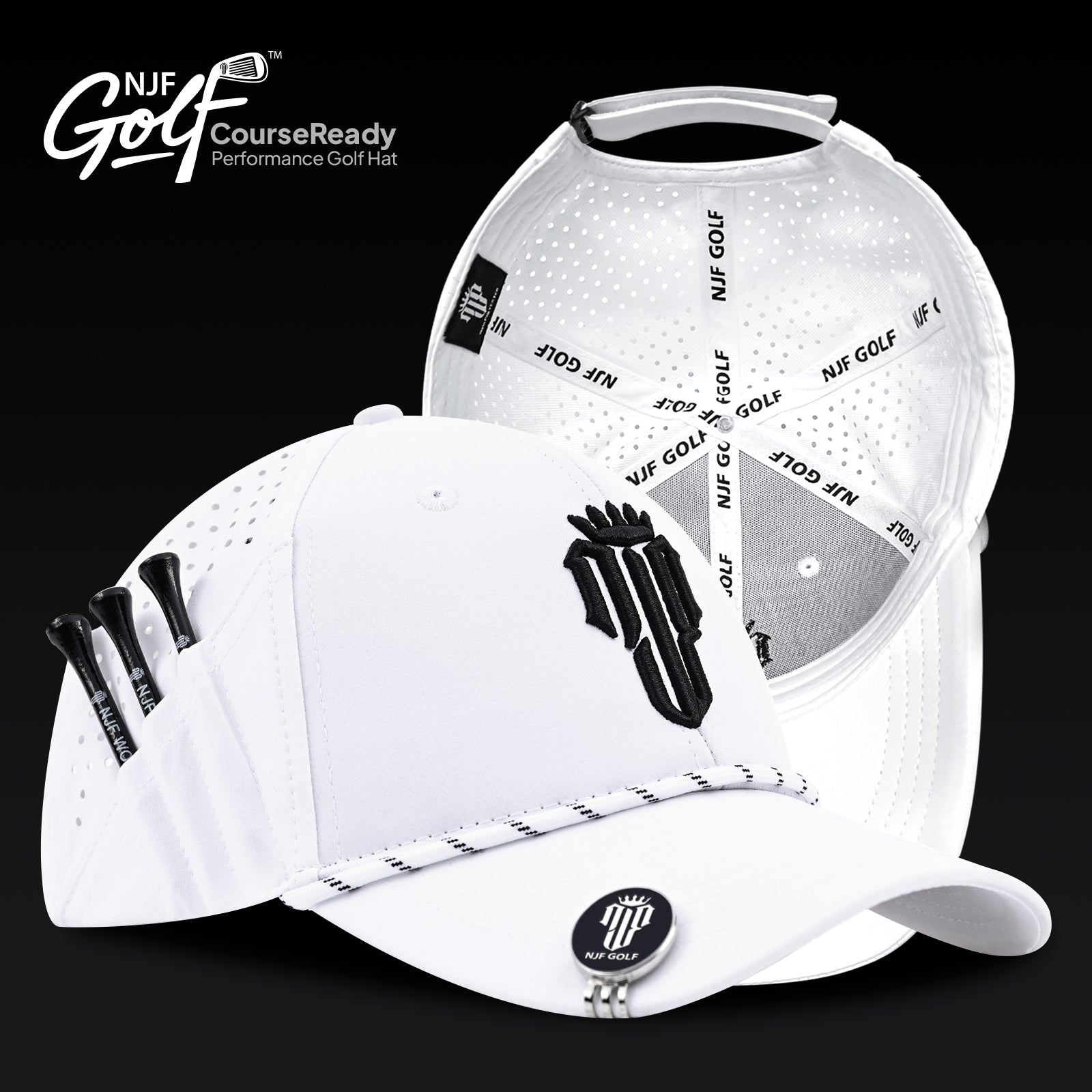 CourseReady Performance Golf Hat – White