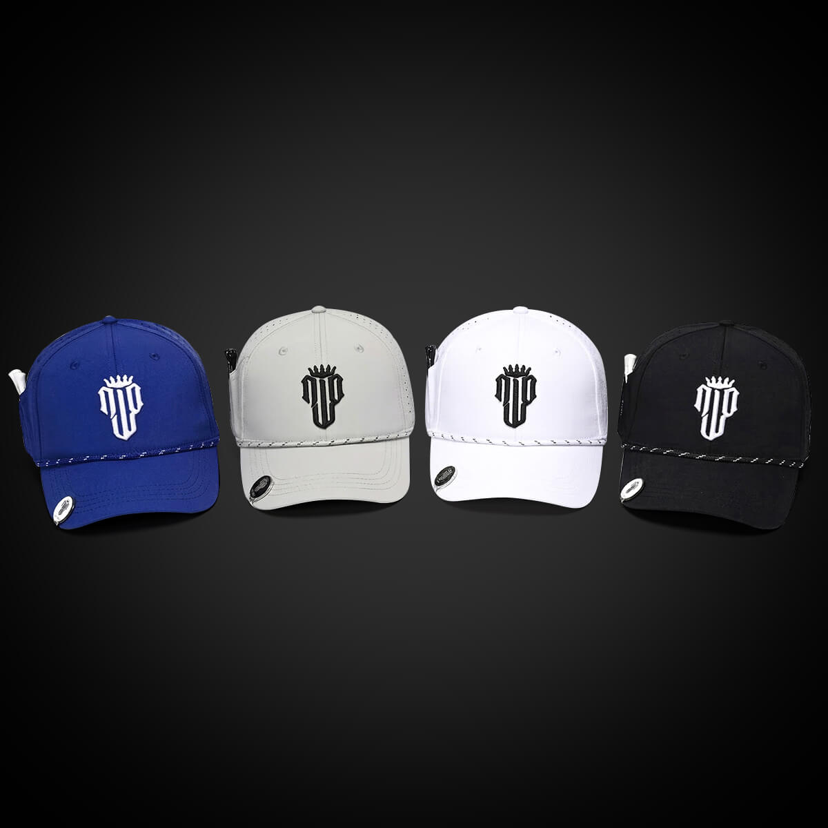 CourseReady Essentials Bundle – 4 Hat Set - White, Grey, Navy, Black - NJF Golf™