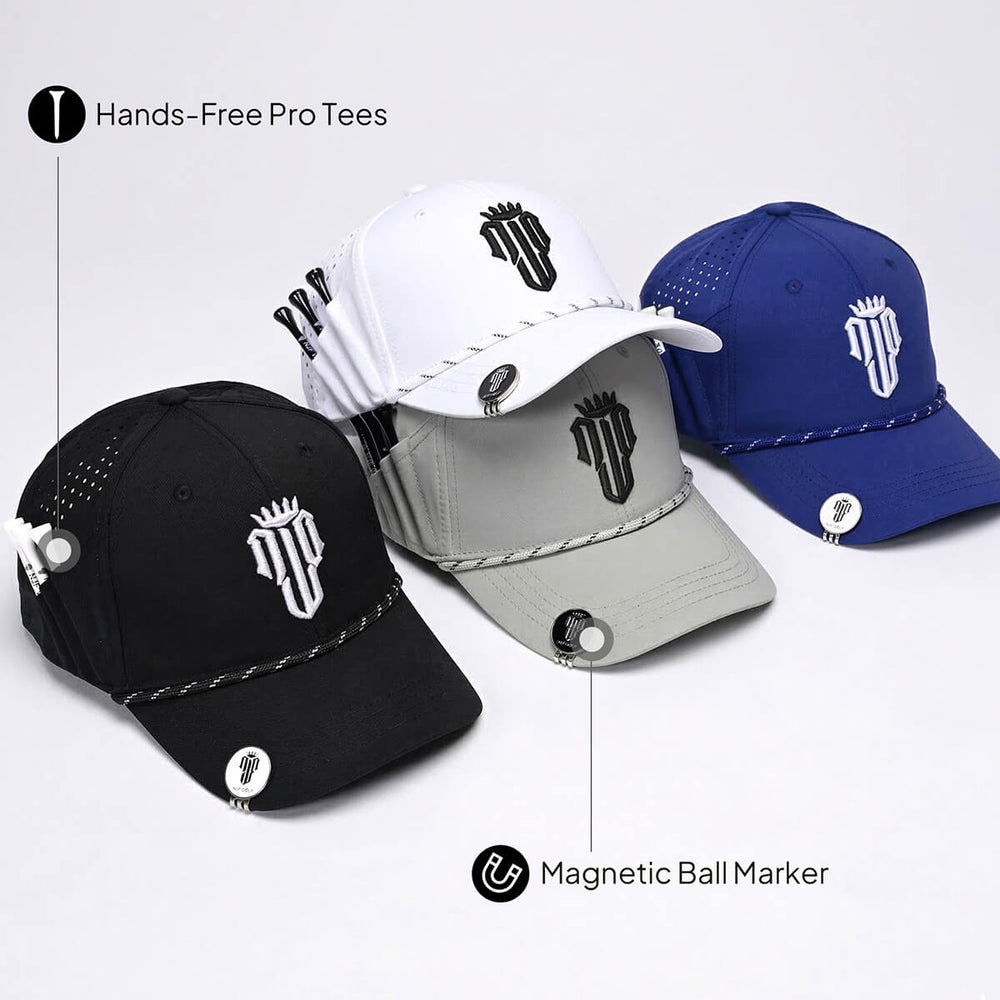 CourseReady Essentials Bundle – 4 Hat Set - White, Grey, Navy, Black - NJF Golf™