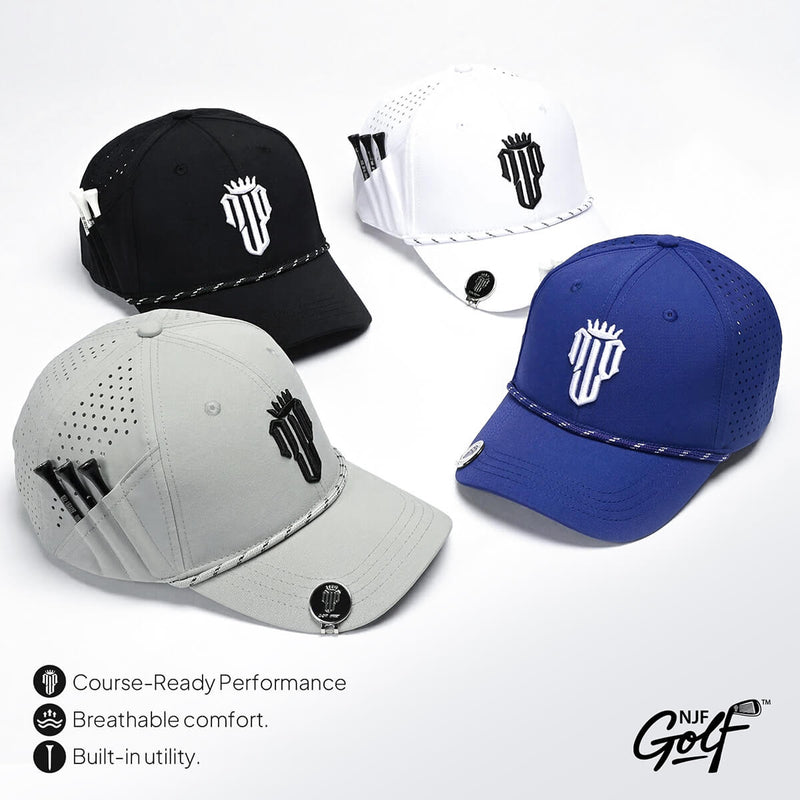 CourseReady Essentials Bundle – 4 Hat Set - White, Grey, Navy, Black - NJF Golf™