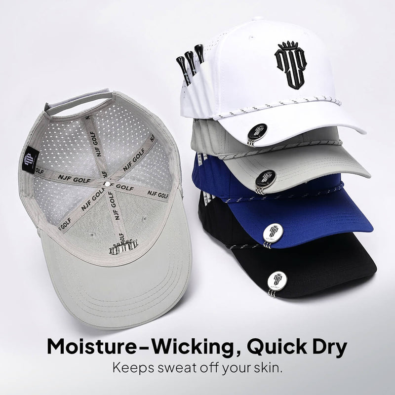 CourseReady Essentials Bundle – 4 Hat Set - White, Grey, Navy, Black - NJF Golf™