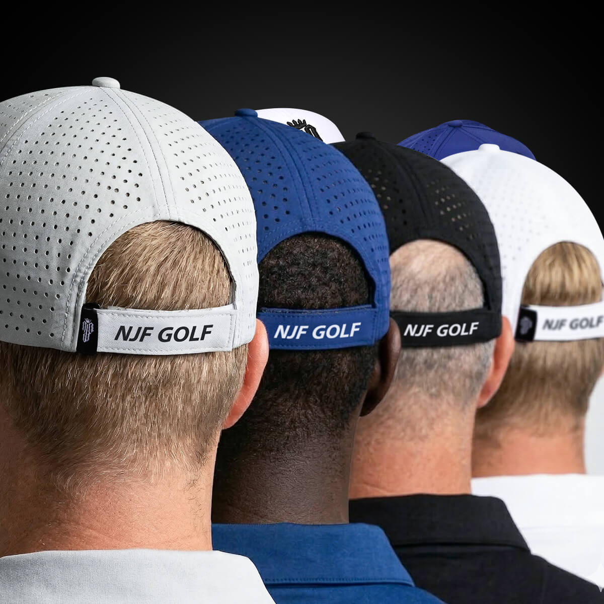 CourseReady Essentials Bundle – 4 Hat Set - White, Grey, Navy, Black - NJF Golf™