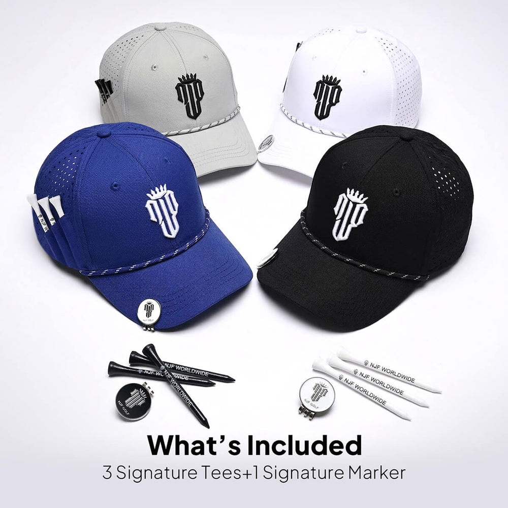 CourseReady Essentials Bundle – 4 Hat Set - White, Grey, Navy, Black - NJF Golf™