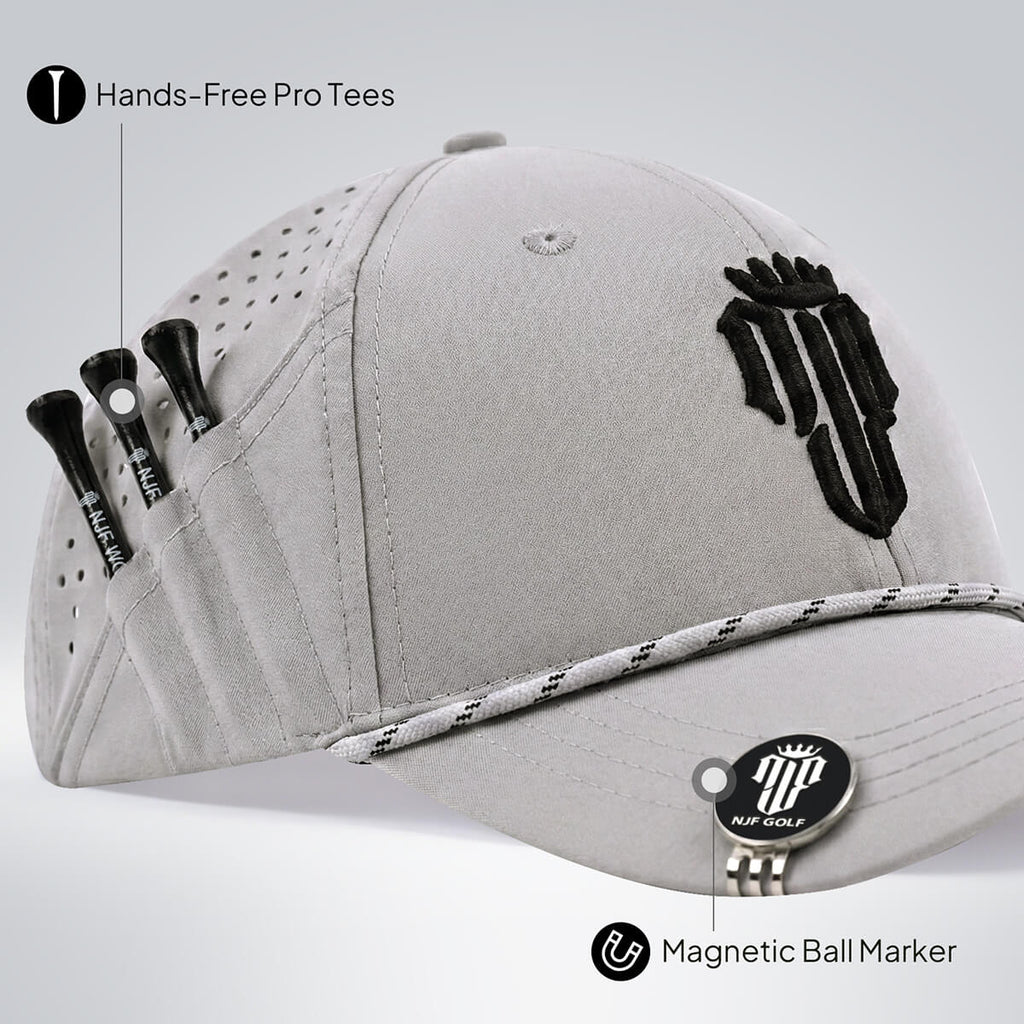 CourseReady Performance Golf Hat – Light Gray - NJF Golf™