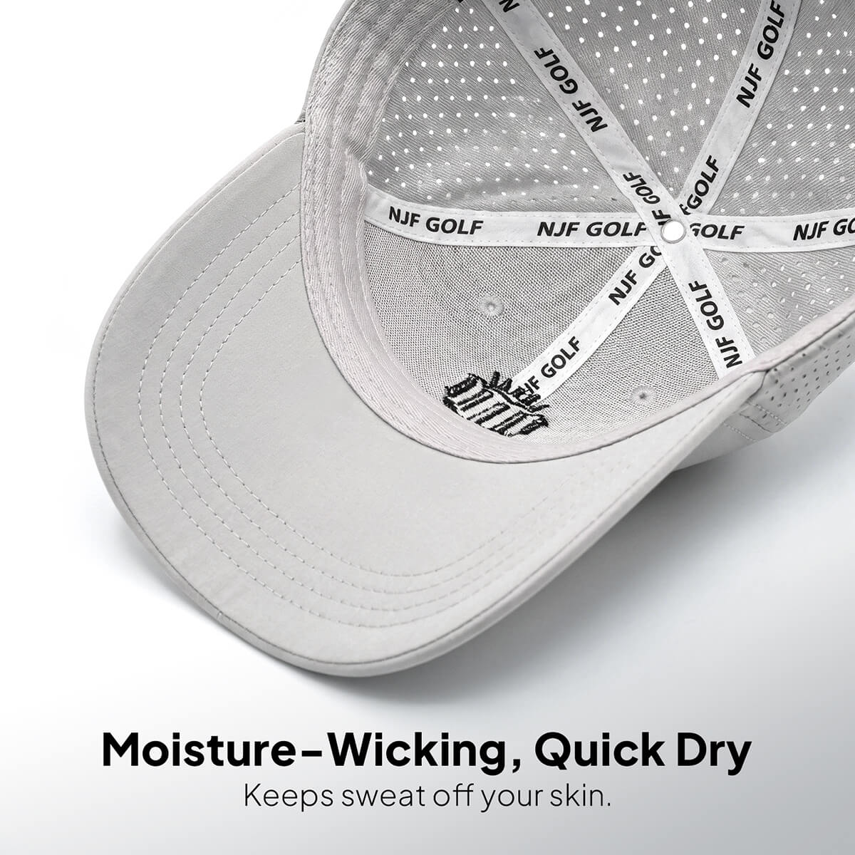 CourseReady Performance Golf Hat – Light Gray - NJF Golf™