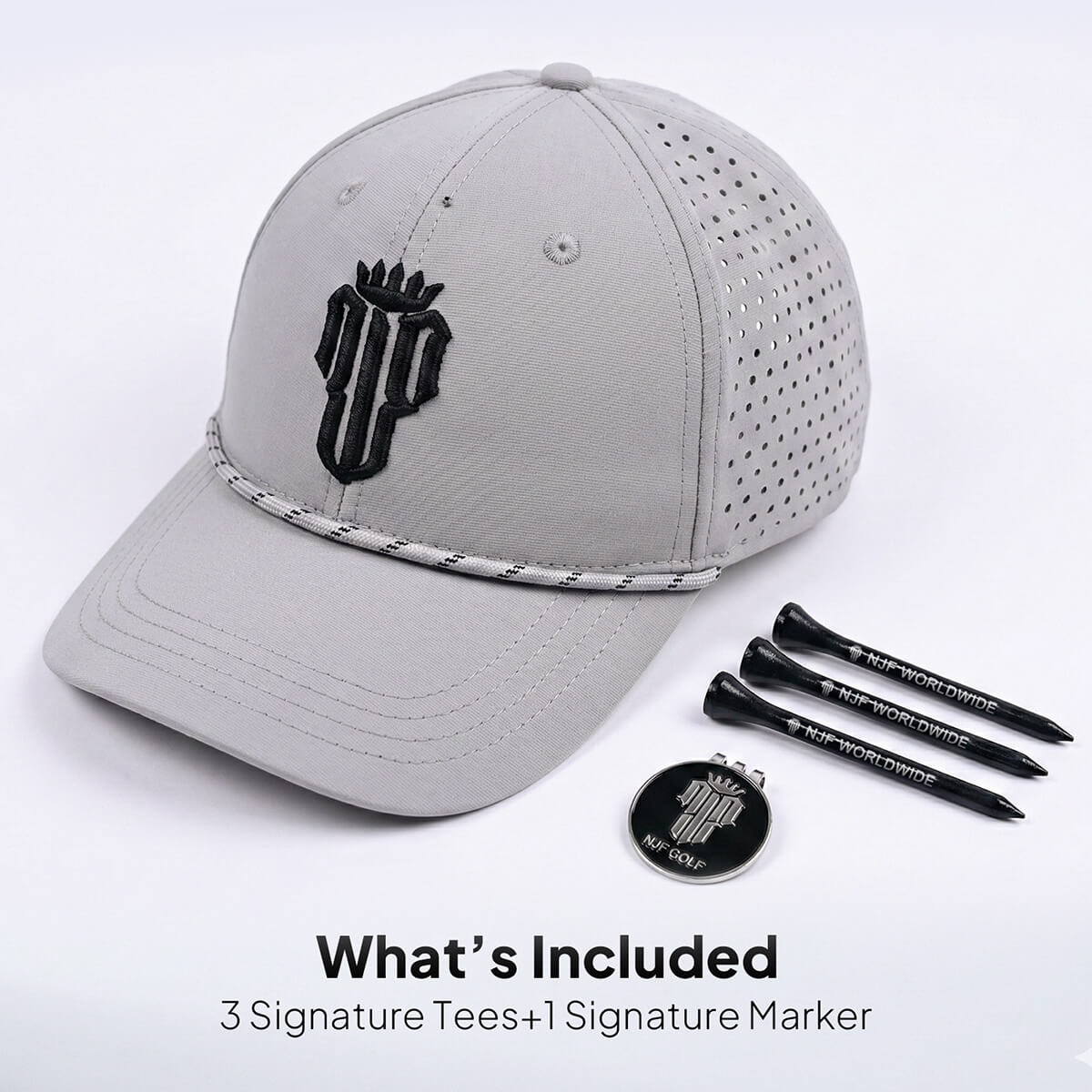 CourseReady Performance Golf Hat – Light Gray - NJF Golf™