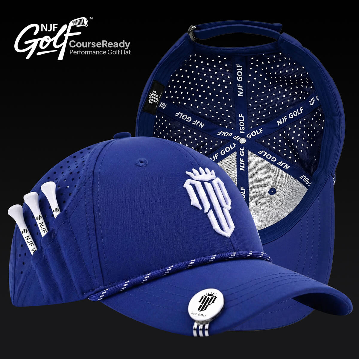 CourseReady Performance Golf Hat – Navy Blue - NJF Golf™