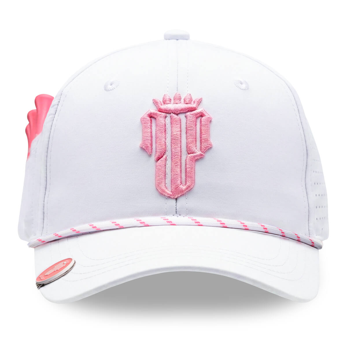 CourseReady Performance Golf Hat – White/Pink - NJF Golf™