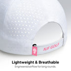 CourseReady Performance Golf Hat – White/Pink - NJF Golf™