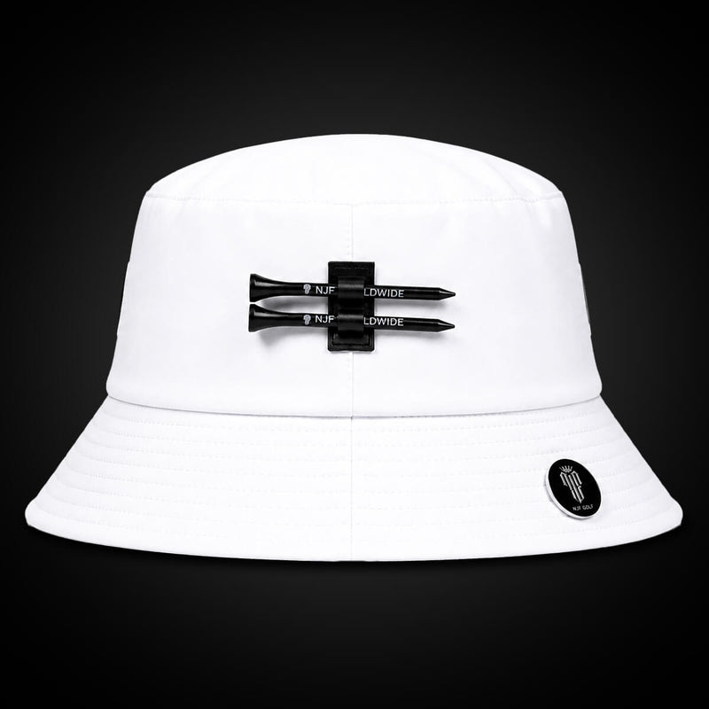BackSpin Bucket Hat – White – NJF Golf™