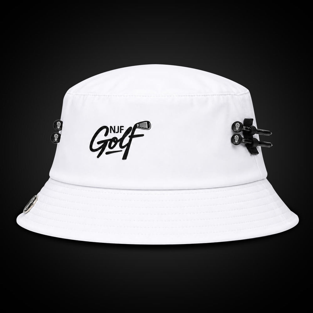 BackSpin Bucket Hat – White – NJF Golf™