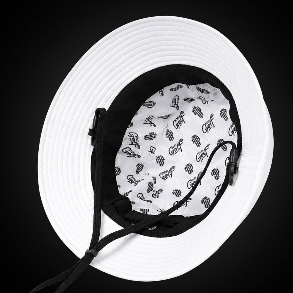 BackSpin Bucket Hat – White – NJF Golf™