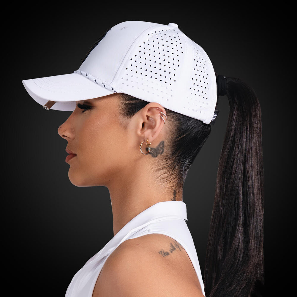 Women’s MultiStyle Flexx Performance Hat – White - NJF Golf™
