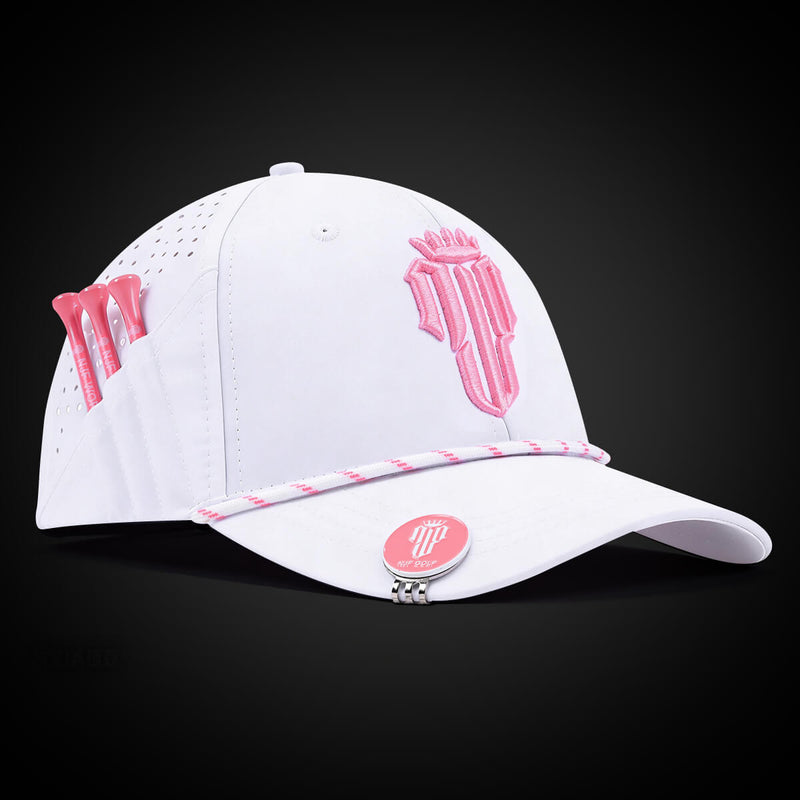 Women’s MultiStyle Flexx Performance Hat – White Pink - NJF Golf™