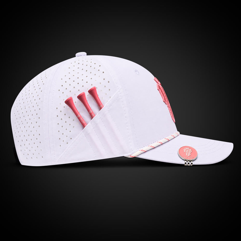 Women’s MultiStyle Flexx Performance Hat – White Pink - NJF Golf™