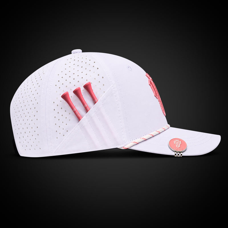 Women’s MultiStyle Flexx Performance Hat – White Pink - NJF Golf™