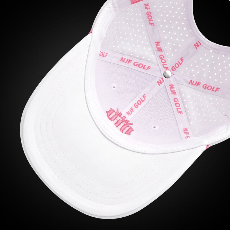 Women’s MultiStyle Flexx Performance Hat – White Pink - NJF Golf™