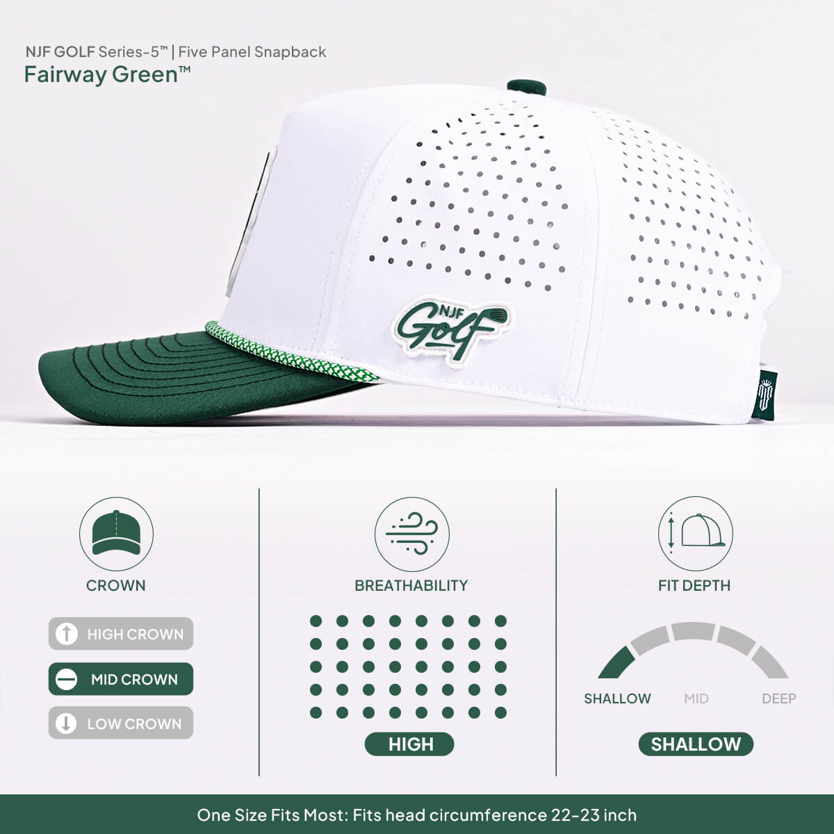 Series 5 Snapback – Fairway Green – NJF Golf™