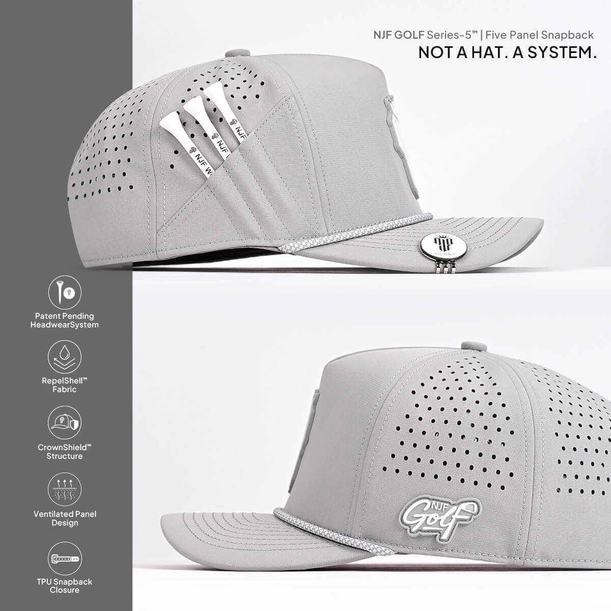 Series 5 Snapback – Ghost Gray – NJF Golf™
