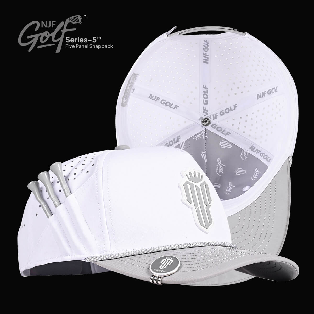 Series 5 Snapback – Ice White – NJF Golf™