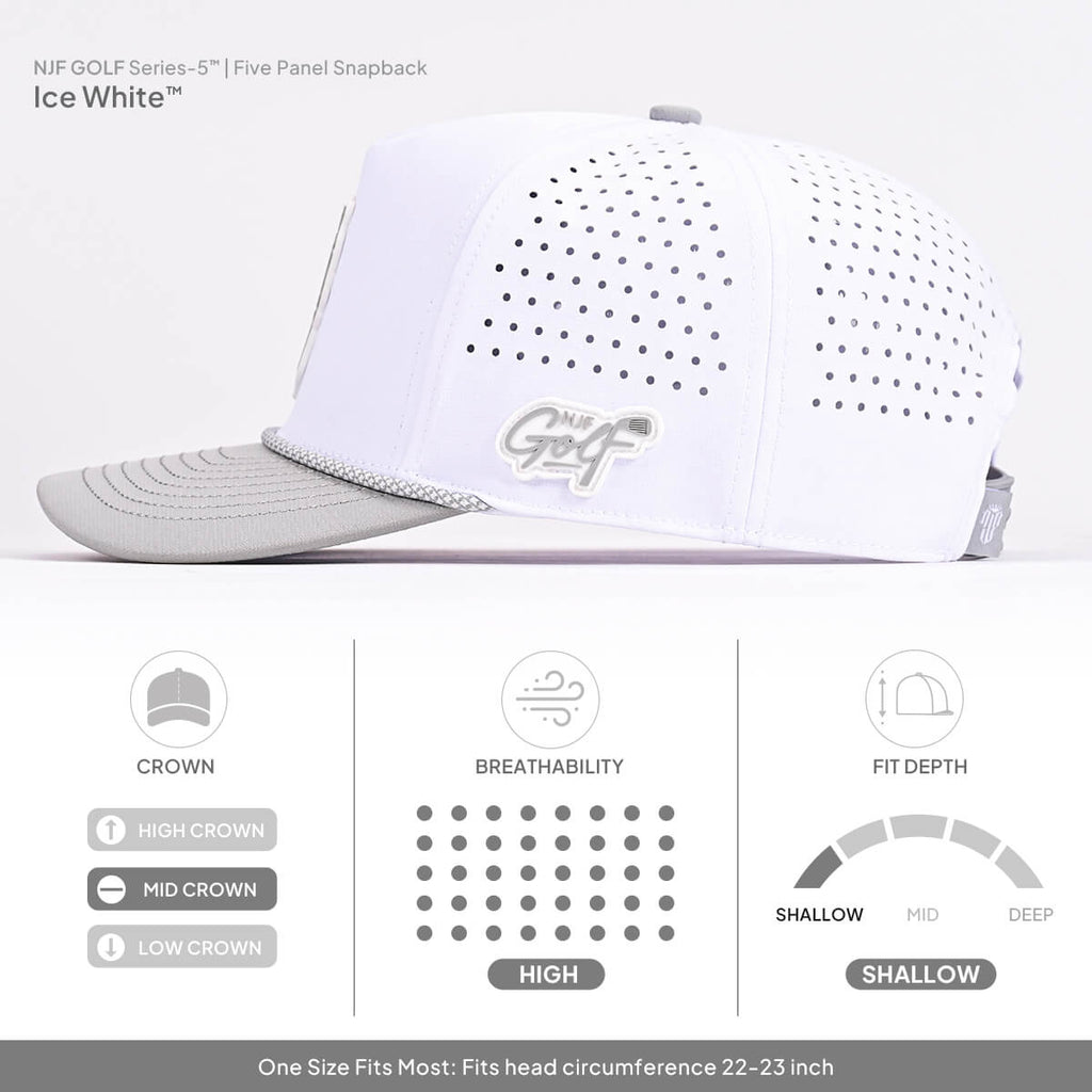 Series 5 Snapback – Ice White – NJF Golf™
