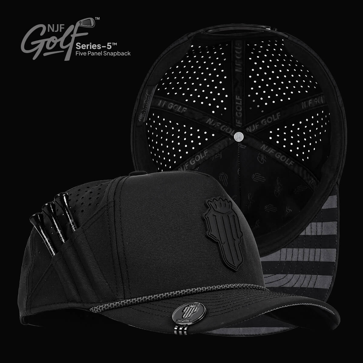 Series 5 Snapback – Tactical Black – NJF Golf™