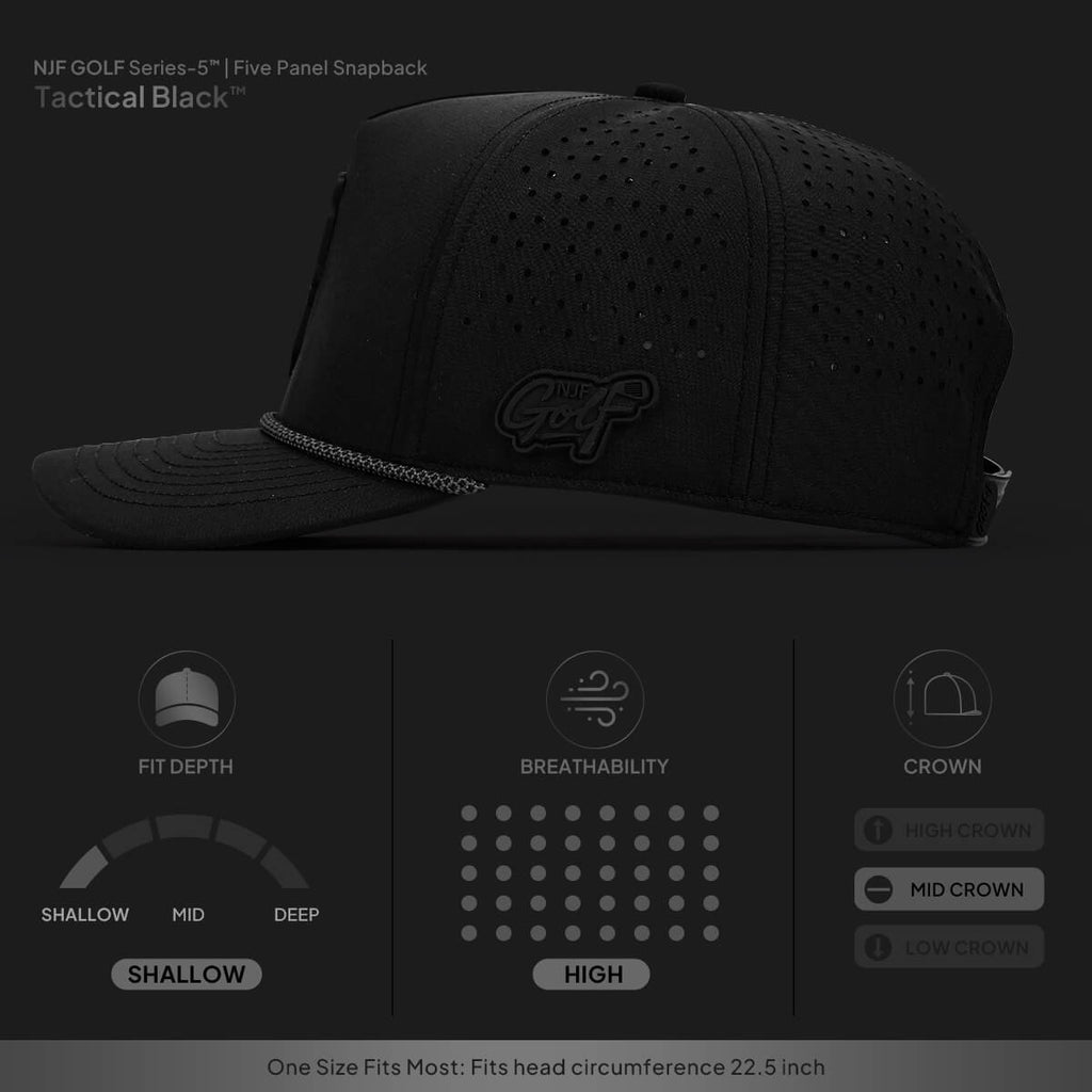 Series 5 Snapback – Tactical Black – NJF Golf™