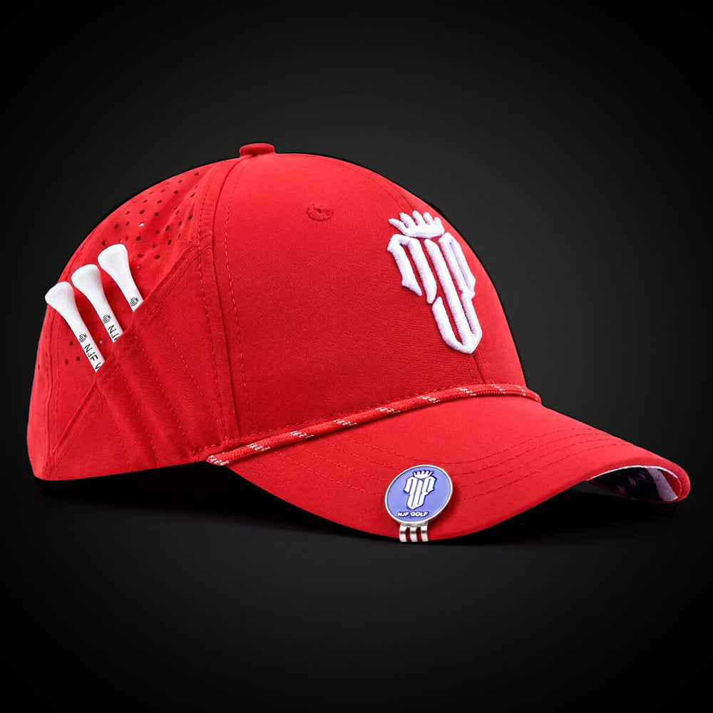 Stars & Stripes Performance Golf Hat – Red US Flag - NJF Golf™