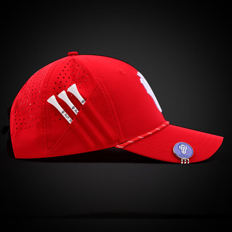 Stars & Stripes Performance Golf Hat – Red US Flag - NJF Golf™