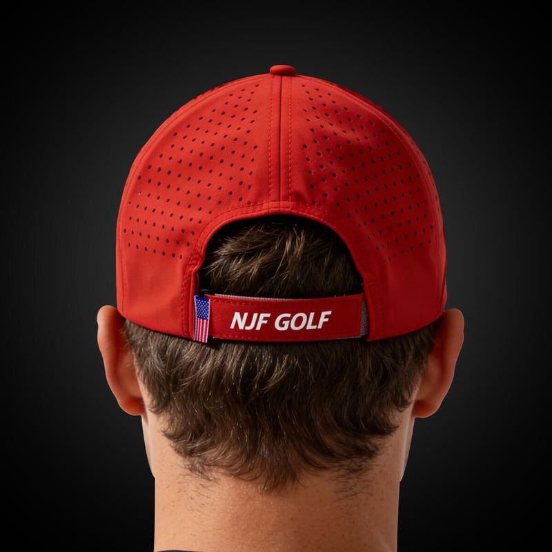 Stars & Stripes Performance Golf Hat – Red US Flag - NJF Golf™