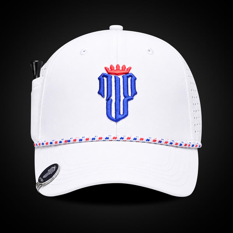 Stars & Stripes Performance Golf Hat – White US Flag - NJF Golf™