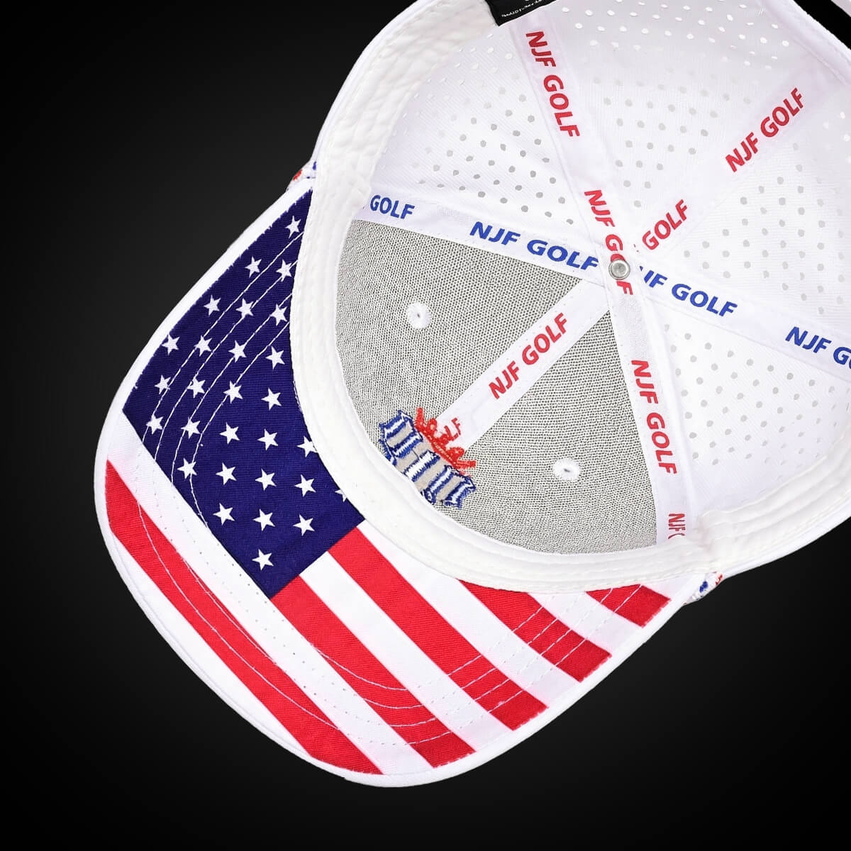 Stars & Stripes Performance Golf Hat – White US Flag - NJF Golf™