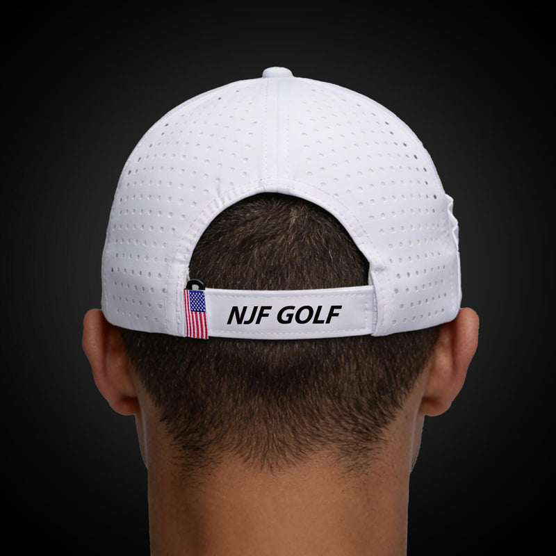 Stars & Stripes Performance Golf Hat – White US Flag - NJF Golf™