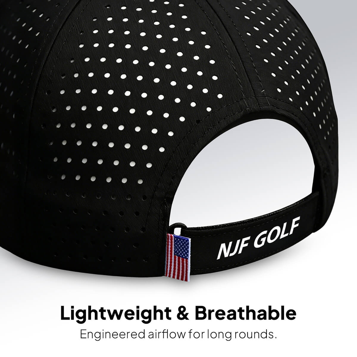 Stars & Stripes Performance Golf Hat – Black US Flag - NJF Golf™