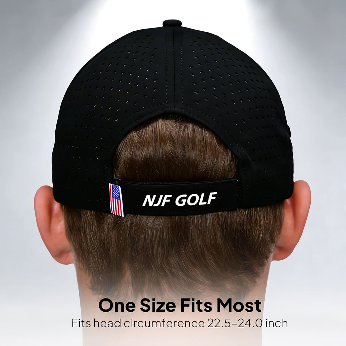 Stars & Stripes Performance Golf Hat – Black US Flag - NJF Golf™