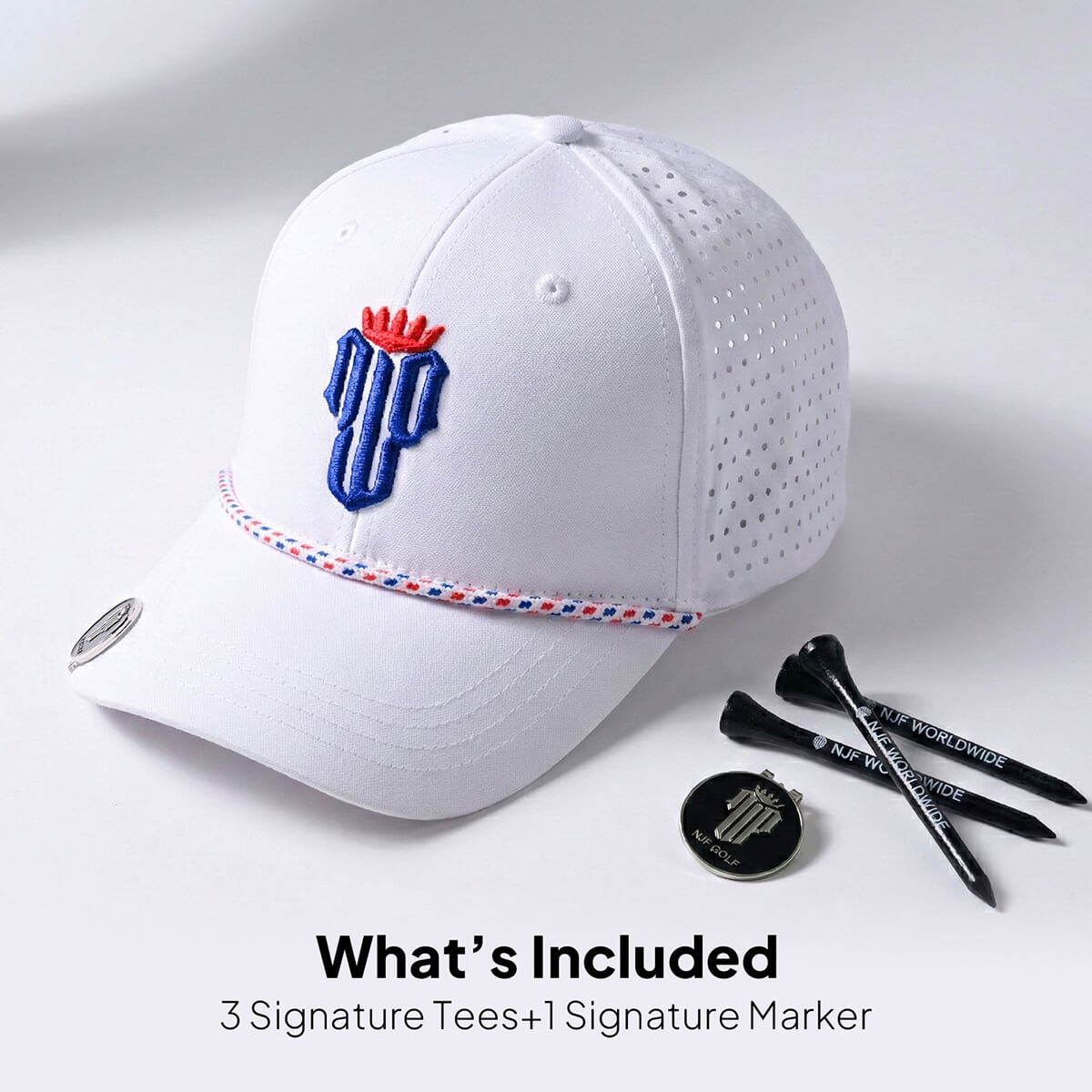 Stars & Stripes Edition Performance Golf Hat – White US Flag - NJF Golf™