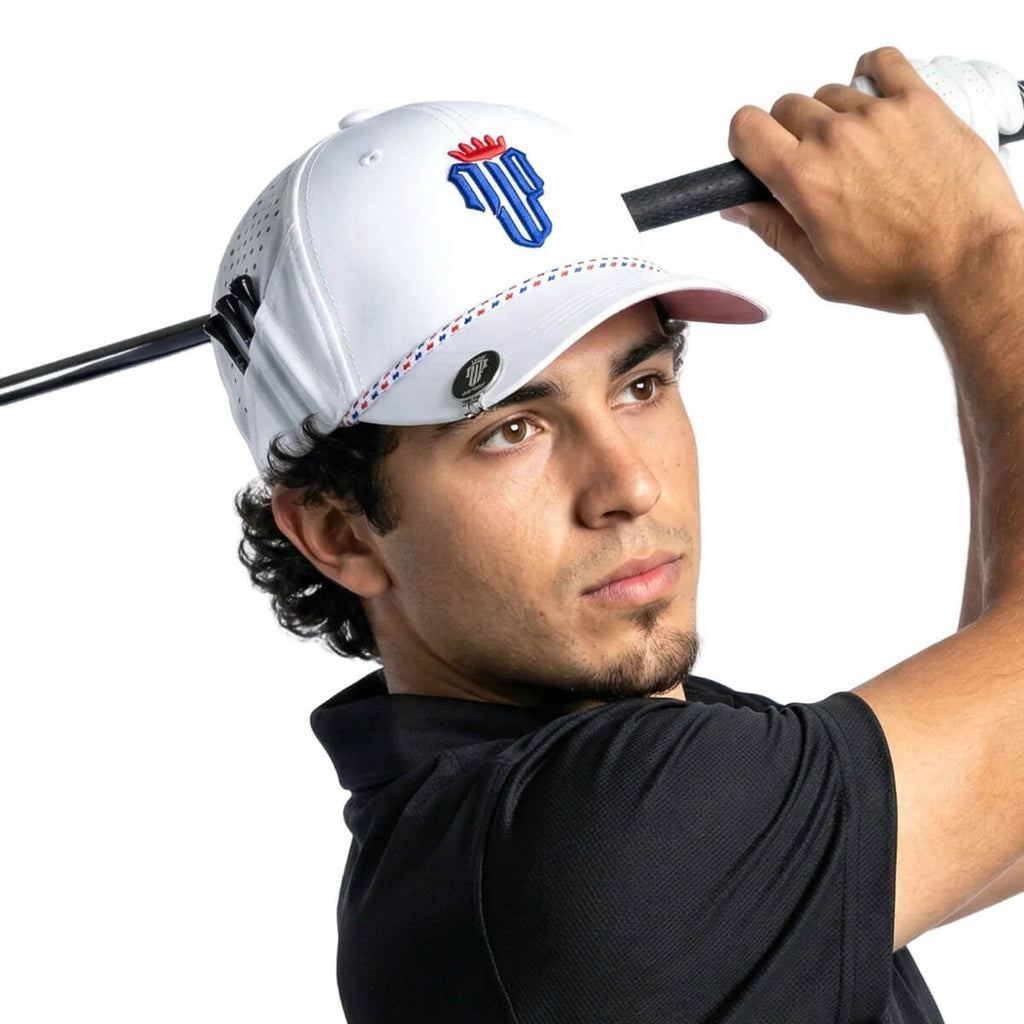 Stars & Stripes Edition Performance Golf Hat – White US Flag - NJF Golf™