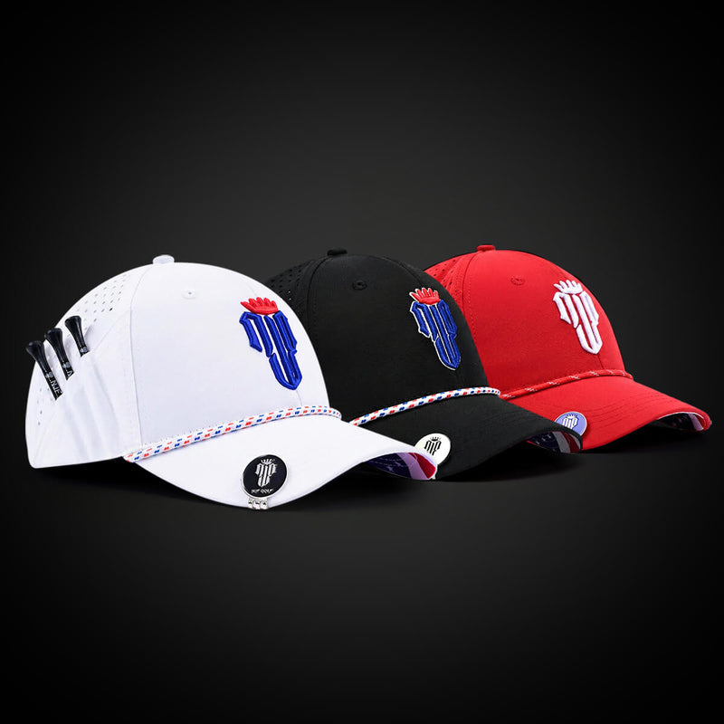 Stars & Stripes Trilogy Bundle – 3 Hat Set - White, Black, Red - NJF Golf™