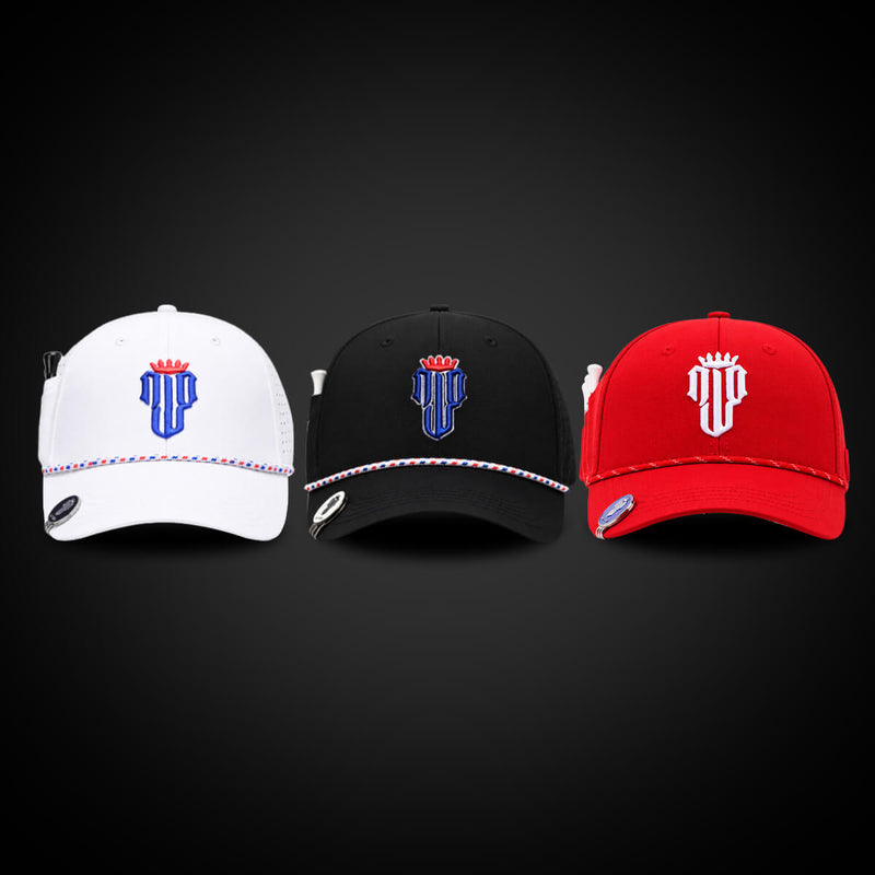 Stars & Stripes Trilogy Bundle – 3 Hat Set - White, Black, Red - NJF Golf™