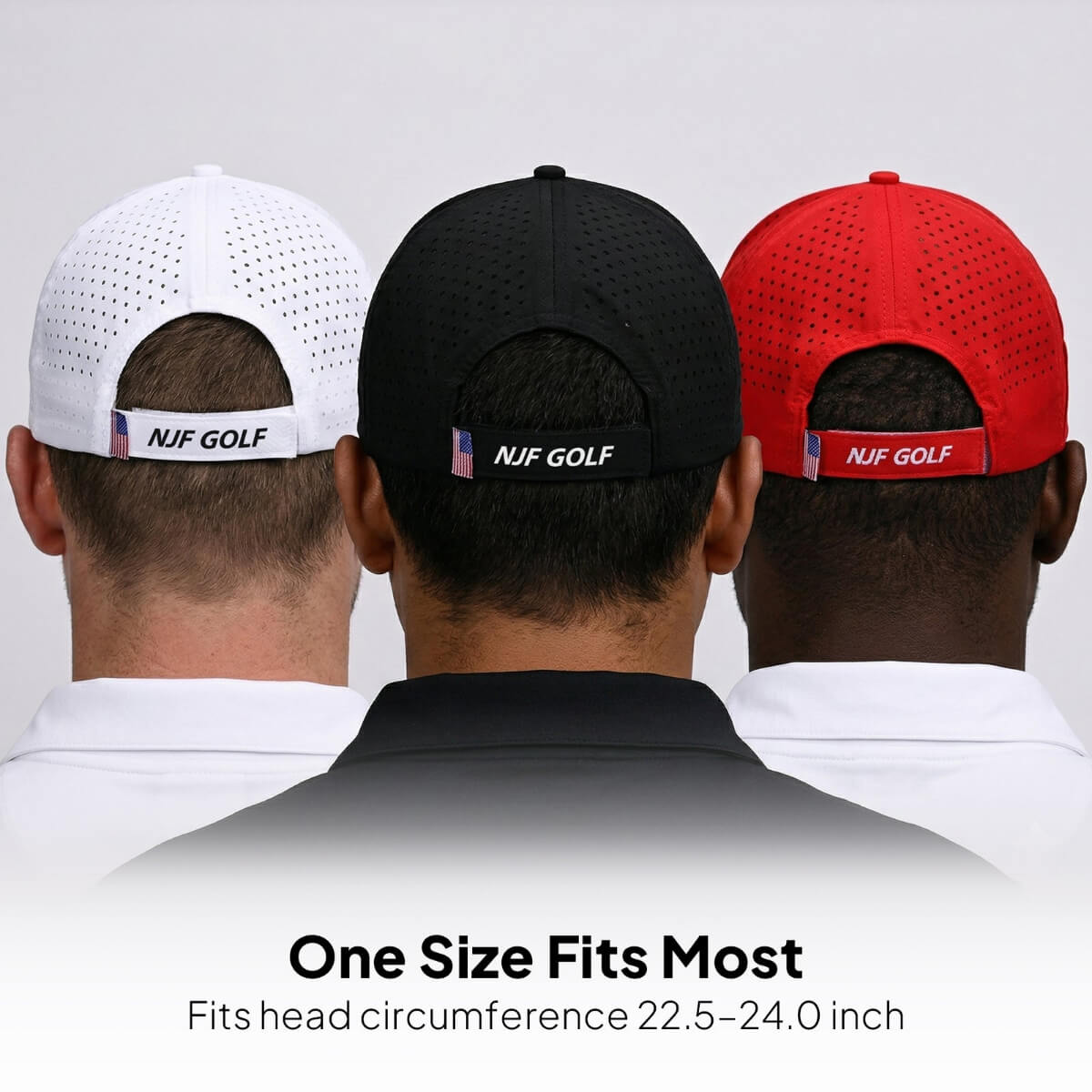Stars & Stripes Trilogy Bundle – 3 Hat Set - White, Black, Red - NJF Golf™