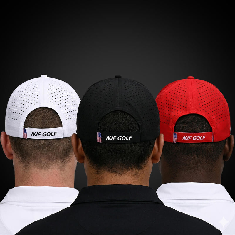 Stars & Stripes Trilogy Bundle – 3 Hat Set - White, Black, Red - NJF Golf™
