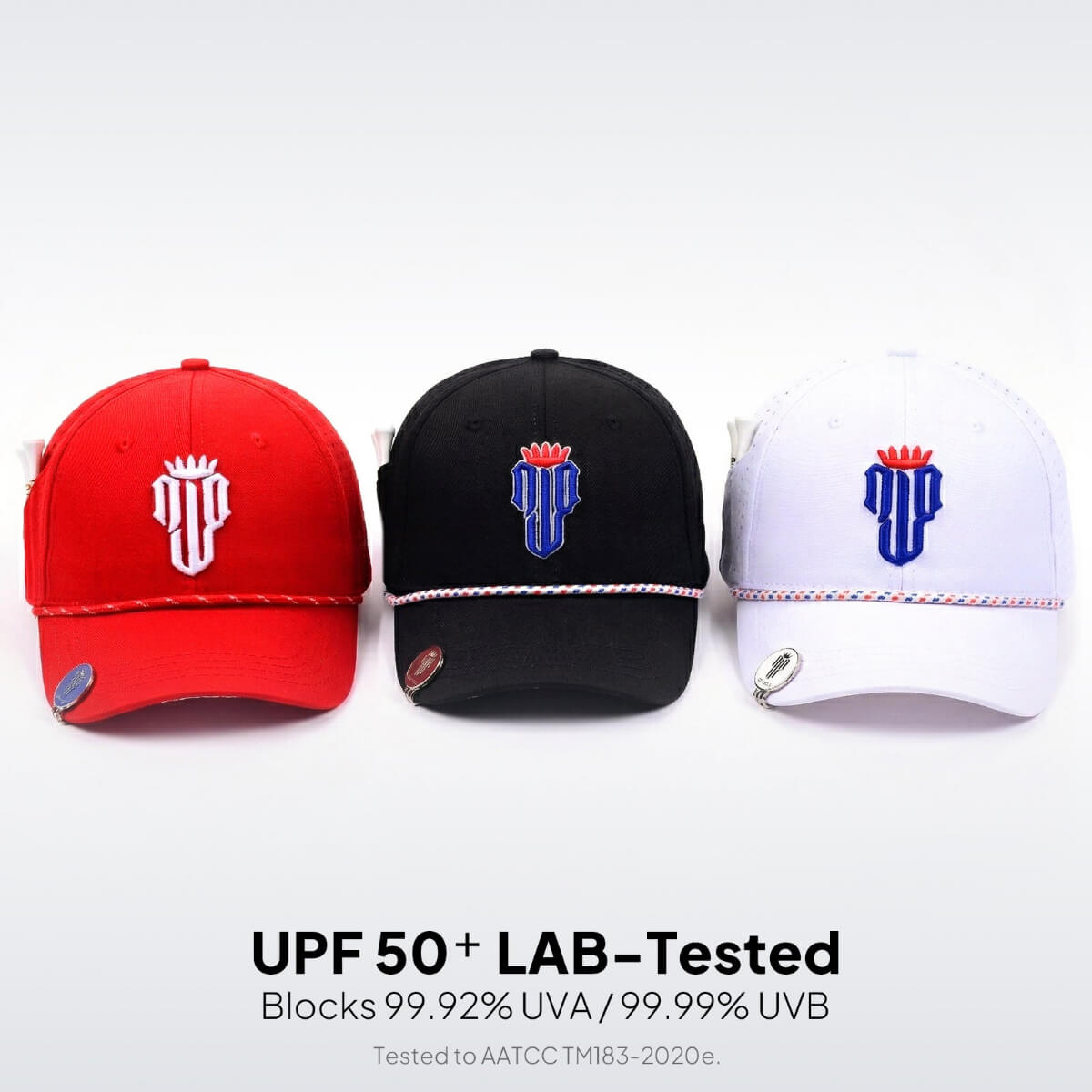 Stars & Stripes Trilogy Bundle – 3 Hat Set - White, Black, Red - NJF Golf™