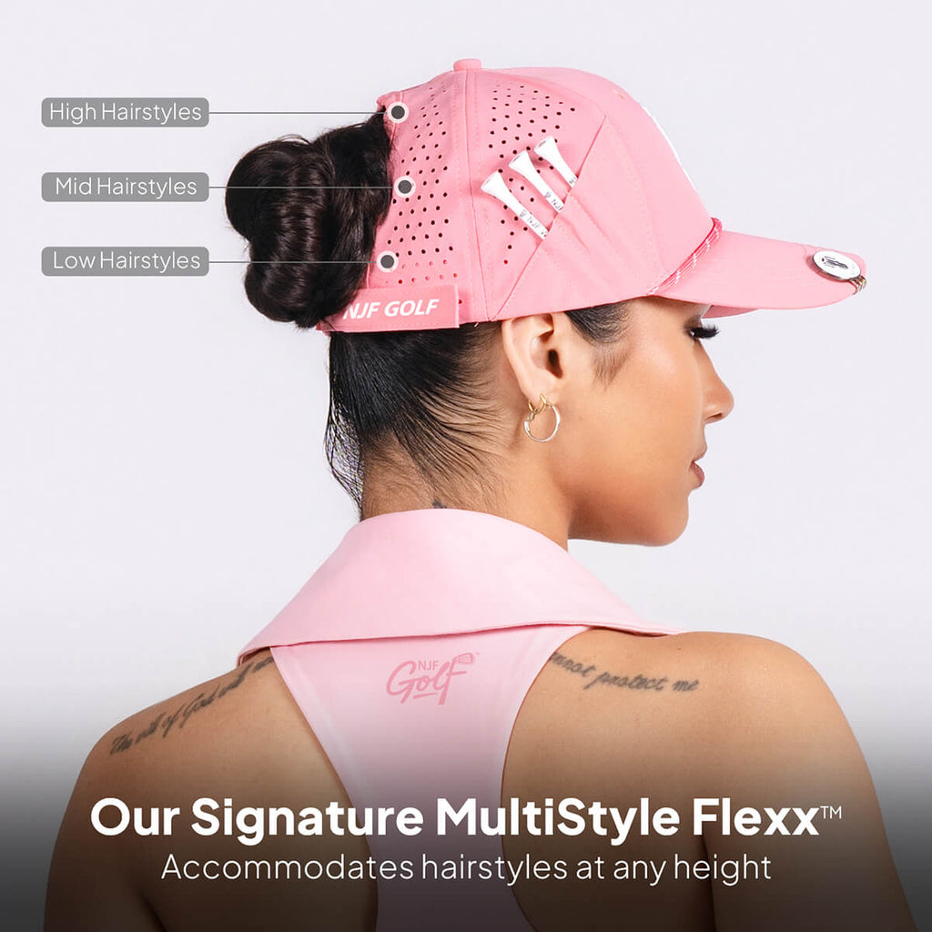 Women’s MultiStyle Flexx Performance Hat – Light Pink - NJF Golf™