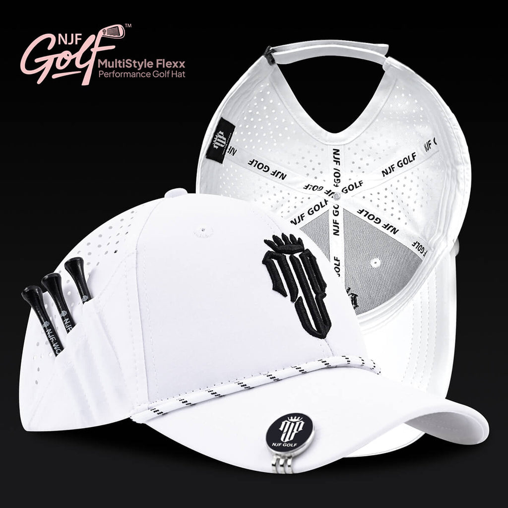 Women’s MultiStyle Flexx Performance Hat – White - NJF Golf™
