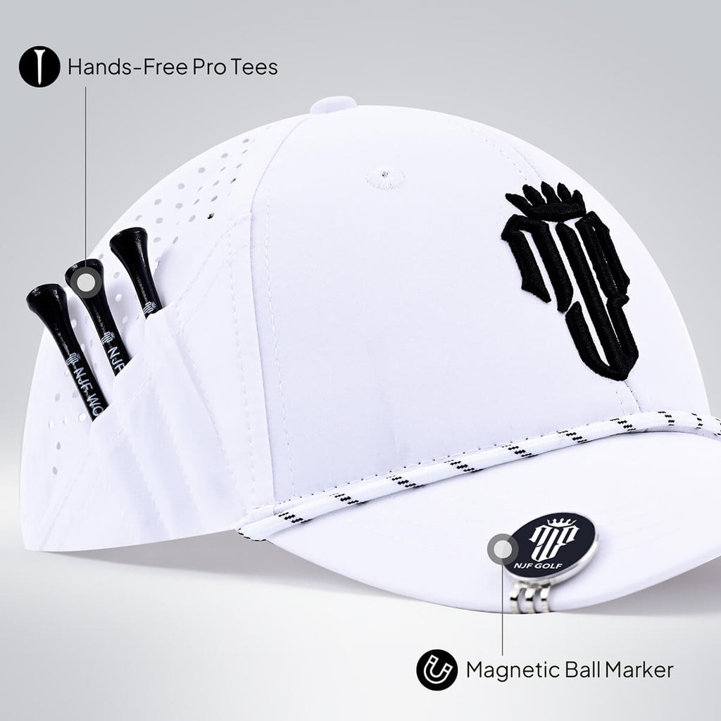 Women’s MultiStyle Flexx Performance Hat – White - NJF Golf™