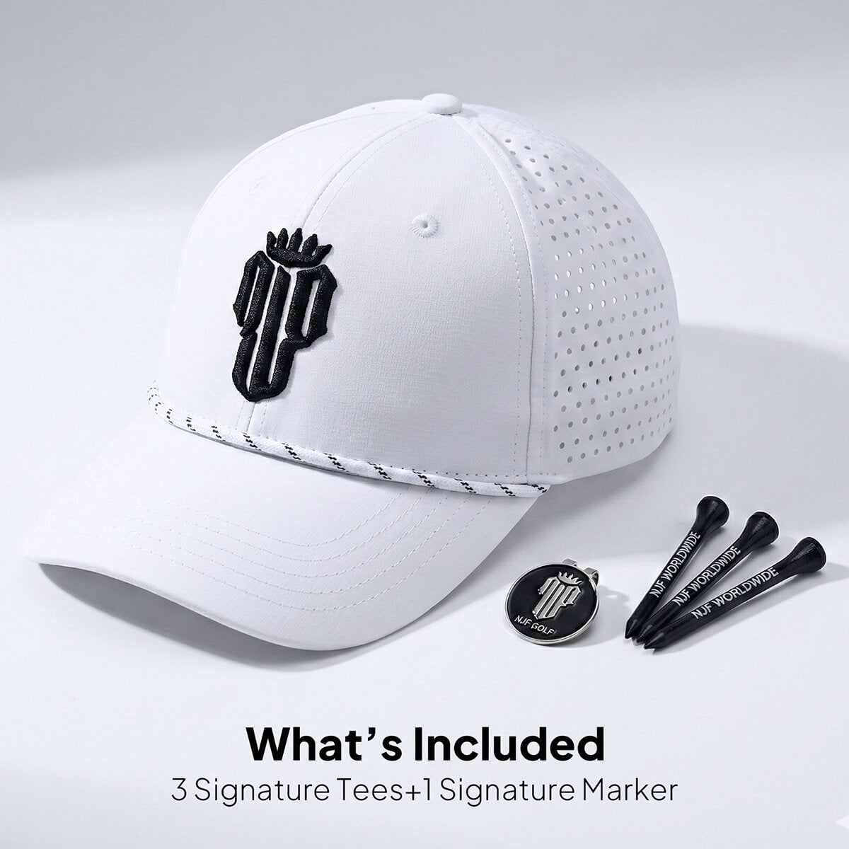 Women’s MultiStyle Flexx Performance Hat – White - NJF Golf™