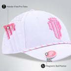 Women’s MultiStyle Flexx Performance Hat – White/Pink - NJF Golf™