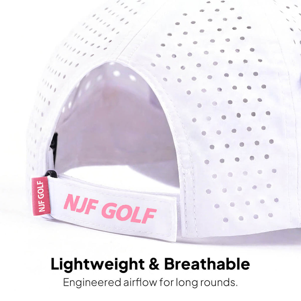 Women’s MultiStyle Flexx Performance Hat – White/Pink - NJF Golf™