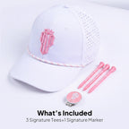 Women’s MultiStyle Flexx Performance Hat – White/Pink - NJF Golf™